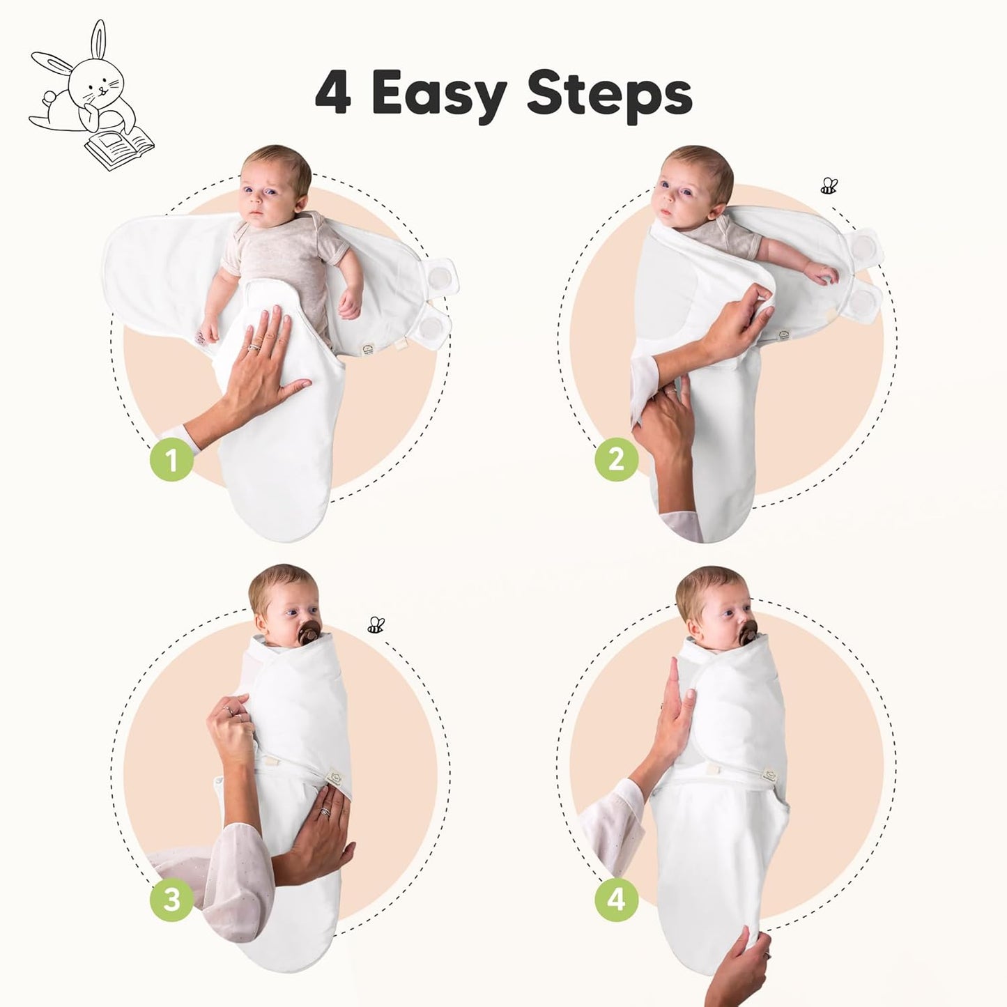 3-Pack Organic Baby Swaddle Sleep Sacks - Swaddles for Newborns, Infant 0-3 Months, Baby Girls, Boys, Soft & Snug Newborn Sleep Sack, Nursery Swaddling Blankets (Sage)