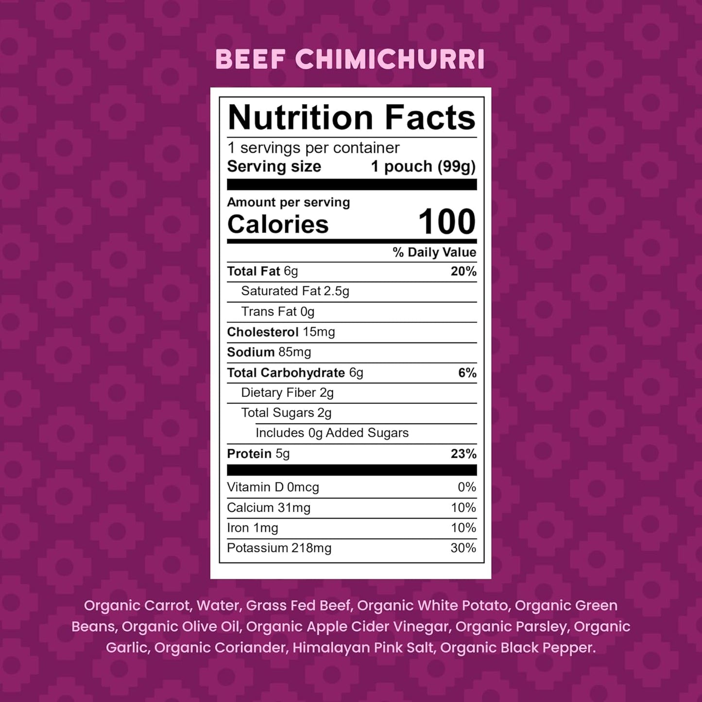 Serenity Kids 7+ Months Baby Food Puree Pouches Beef Chimichurri - Ethically Sourced Meat & Organic Veggies - BPA-Free Pouches - Toddler Food & Baby Snack - 3.5 Oz, 12 Pack