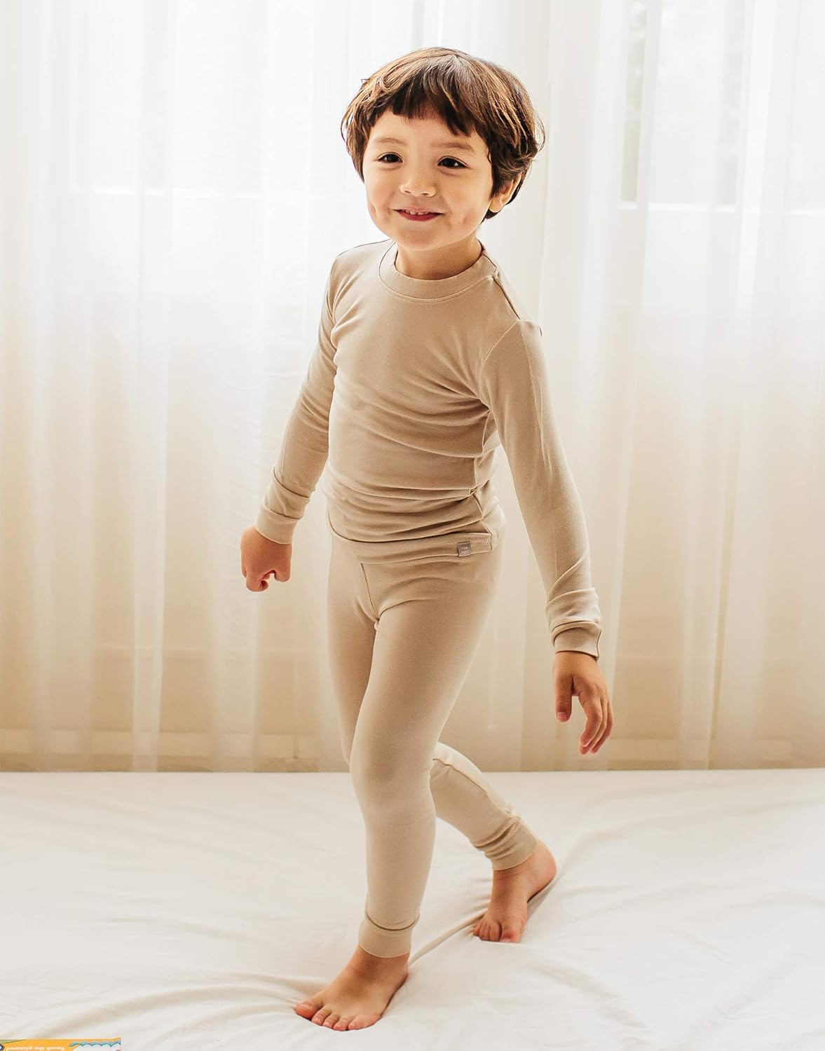 VAENAIT 6M-12Y Toddler Kids Girls Boys Soft Comfy Modal Tencel Solid Raglan Sleepwear Pajamas Pjs 2pcs/4pcs Set
