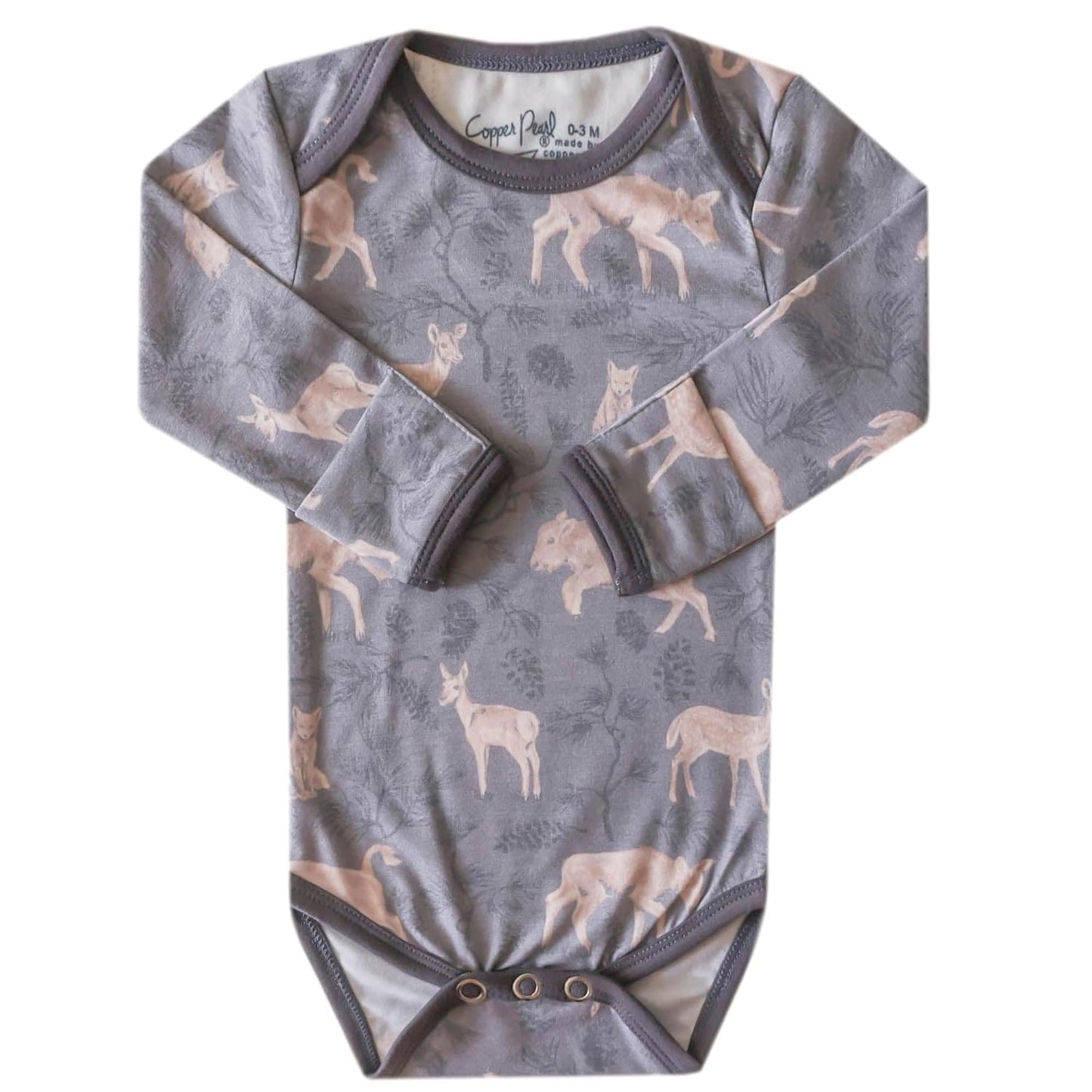 Copper Pearl Long Sleeve Bodysuit Baby: Ultra Soft Baby for Newborns, Boys, and Girls - Stylish, Comfortable, Overlap Shoulders, Premium Knit Fabric - 0-3 Months, Timber