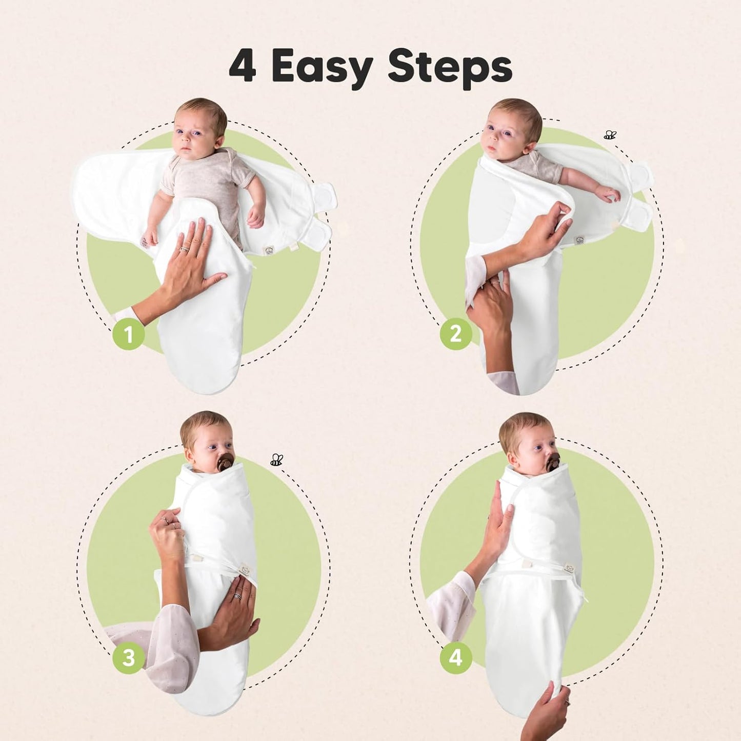 Baby Swaddle Sleep Sacks with Zipper - 3-Pack Swaddles for Newborns 3-6 Months, Infant, Baby Girls, Boys, Soft & Durable Newborn Sleep Sack, Easy Diaper Change Swaddling Blanket (Cloud, L)