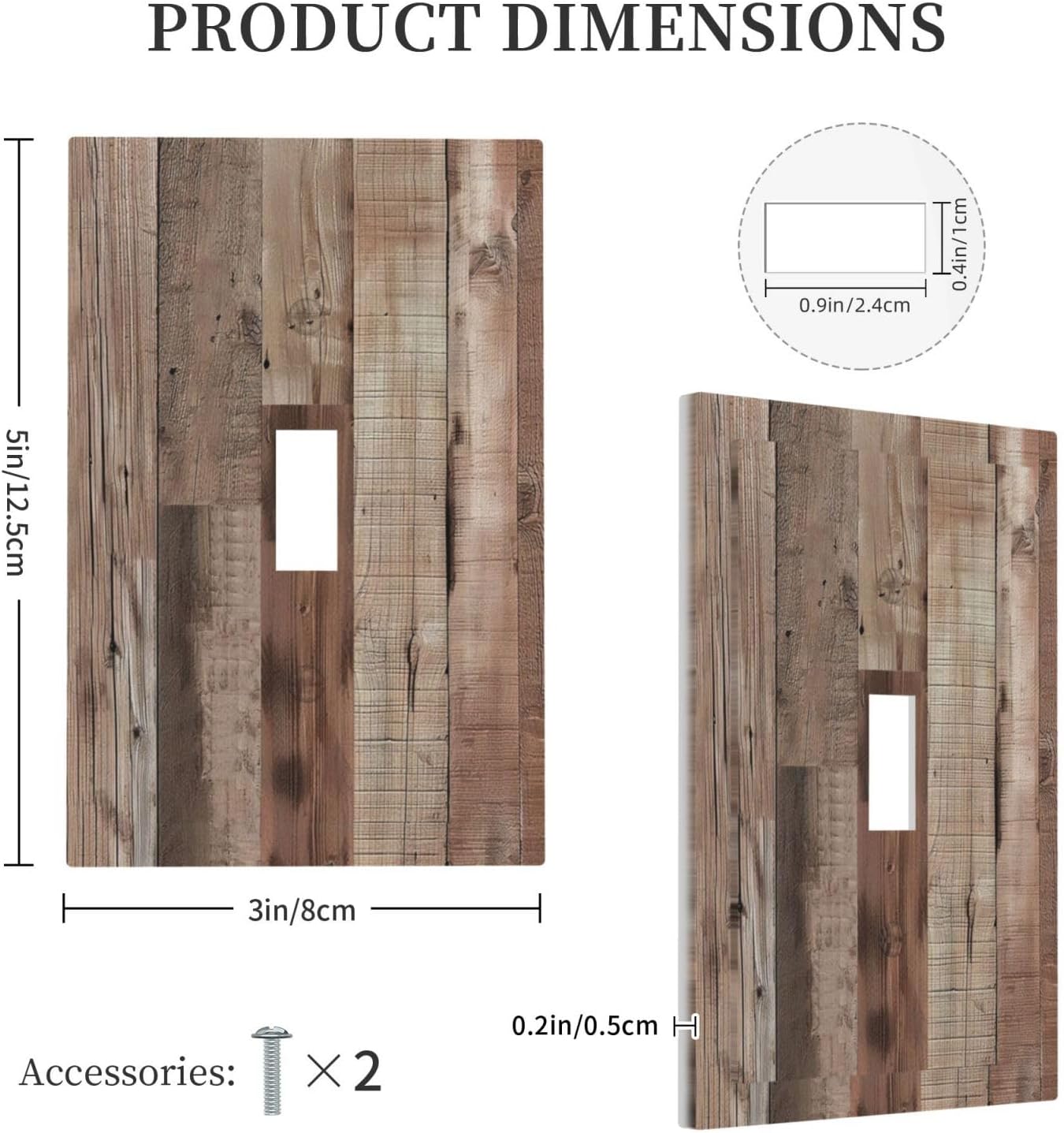 Decorative Switch Covers Plate Retro Wood Plank Vintaga Wooden Board 1 Gang Wall Plate Unique Single Toggle Wall Cover Plate Jumbo Electrical Light Switch Plate Faceplate for Home Decor