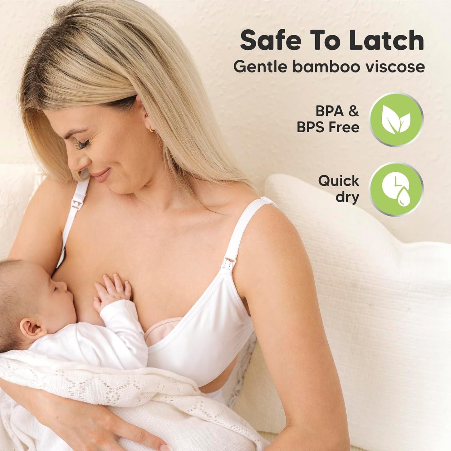 Organic Breast Pads - 14 Viscose Derived from Bamboo Washable Pads + Wash Bag, 3-Layers Breastfeeding Nipple Pad for Maternity, Reusable Nipplecovers for Breast Feeding(Pastel Touch Lite, L 4.8")