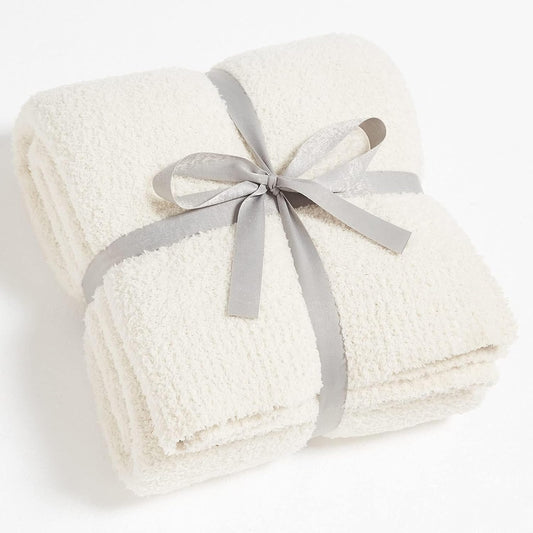 CYMULA Kids Blanket for Boys Girls 30x40 inches, Soft Cozy Fuzzy Swaddle Throw Blanket for Crib Stroller, White