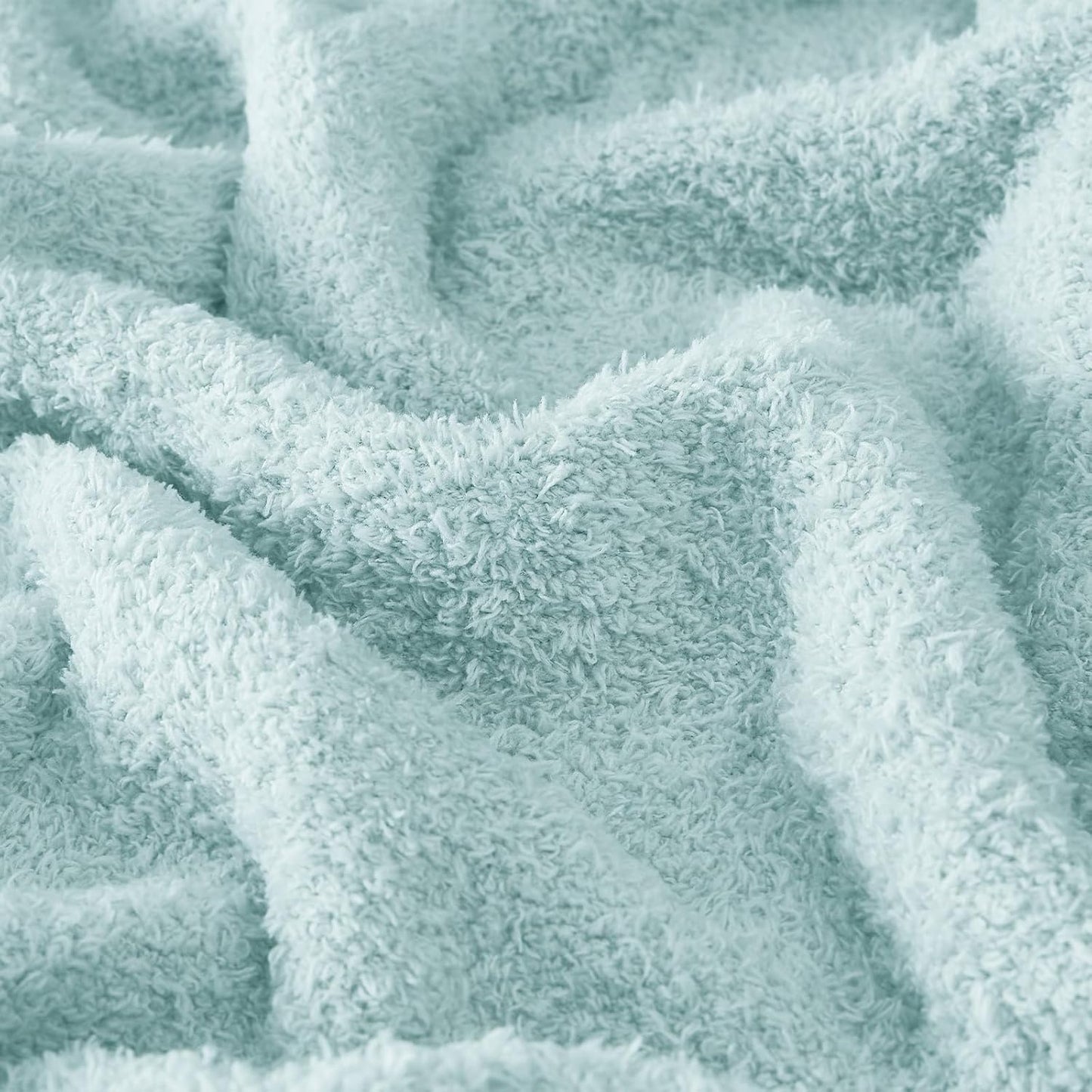 CYMULA Knit Throw Blanket for Couch Sky Blue - Super Soft Lightweight Plush Fuzzy Fluffy Cozy Blankets and Throws for Sofa Bed, 50 x 60 inches