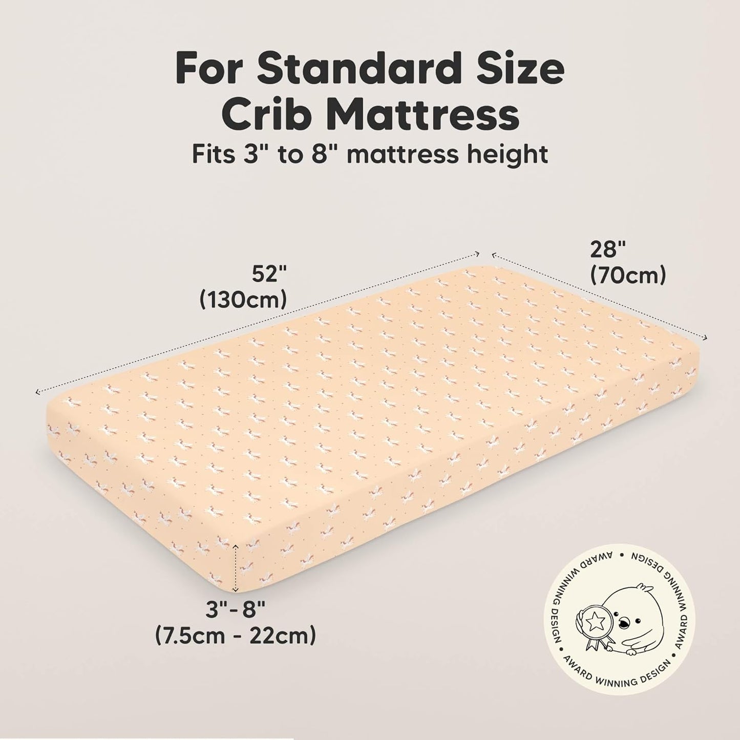 KeaBabies 2-Pack Organic Crib Sheets for Boys, Girls - 52x28 Fitted Crib Mattress Sheet Neutral, Breathable Jersey Cotton Cover for Baby Bed, Toddler Mattress, Soft & Cute Prints (Lune Mystic)