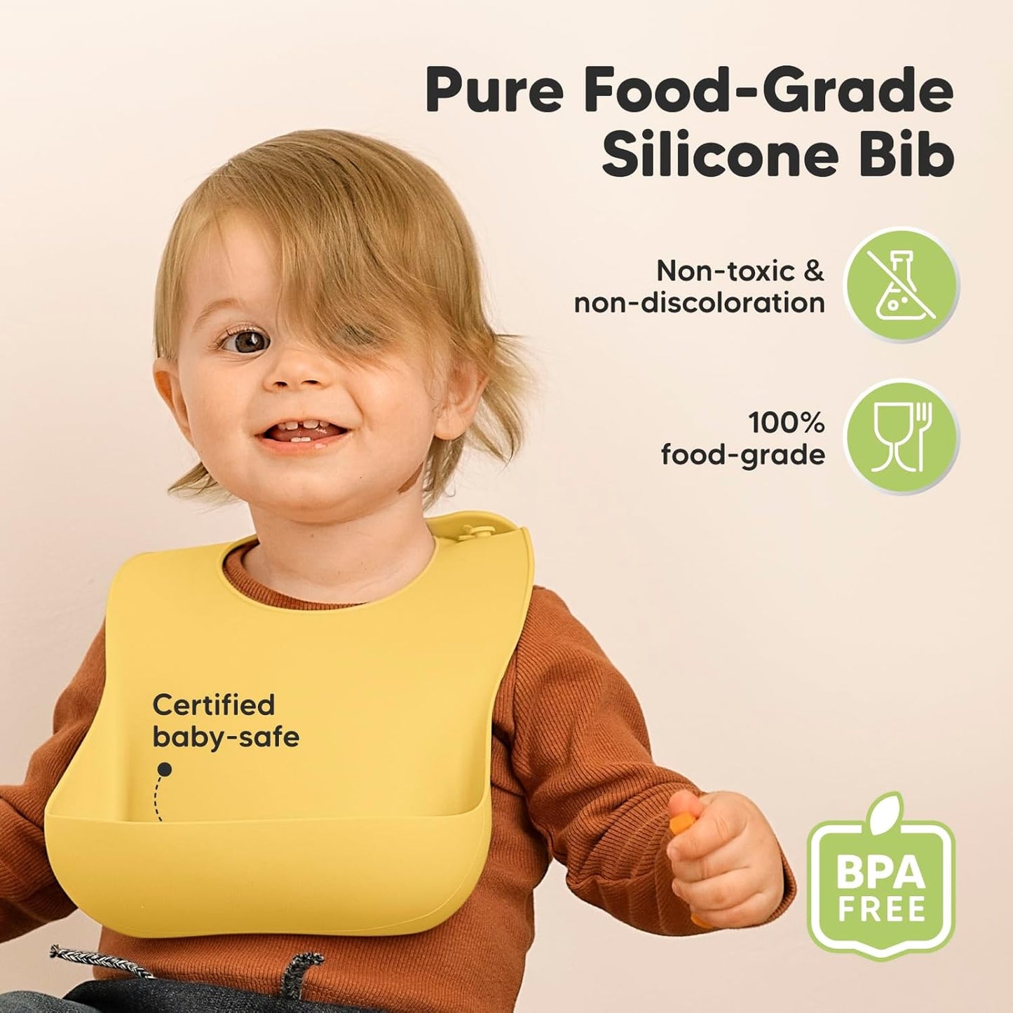 KeaBabies 2-Pack Silicone Baby Bibs for Eating - Sturdy Food-Grade Silicone Bibs for Babies Girl, Boy, Large Food Catcher, Clean & Put On Easily, Waterproof Toddler Feeding Essentials (Valiant)