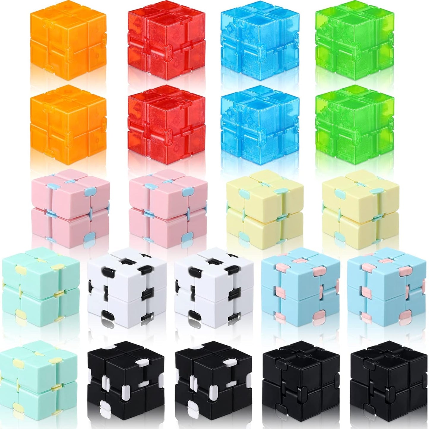 22 Pieces Toy Cube, Handheld Cube Anxiety Relief Cube Flip Toys Toy Blocks for Adults Relieve Stress and Kill Time (Multicolored)