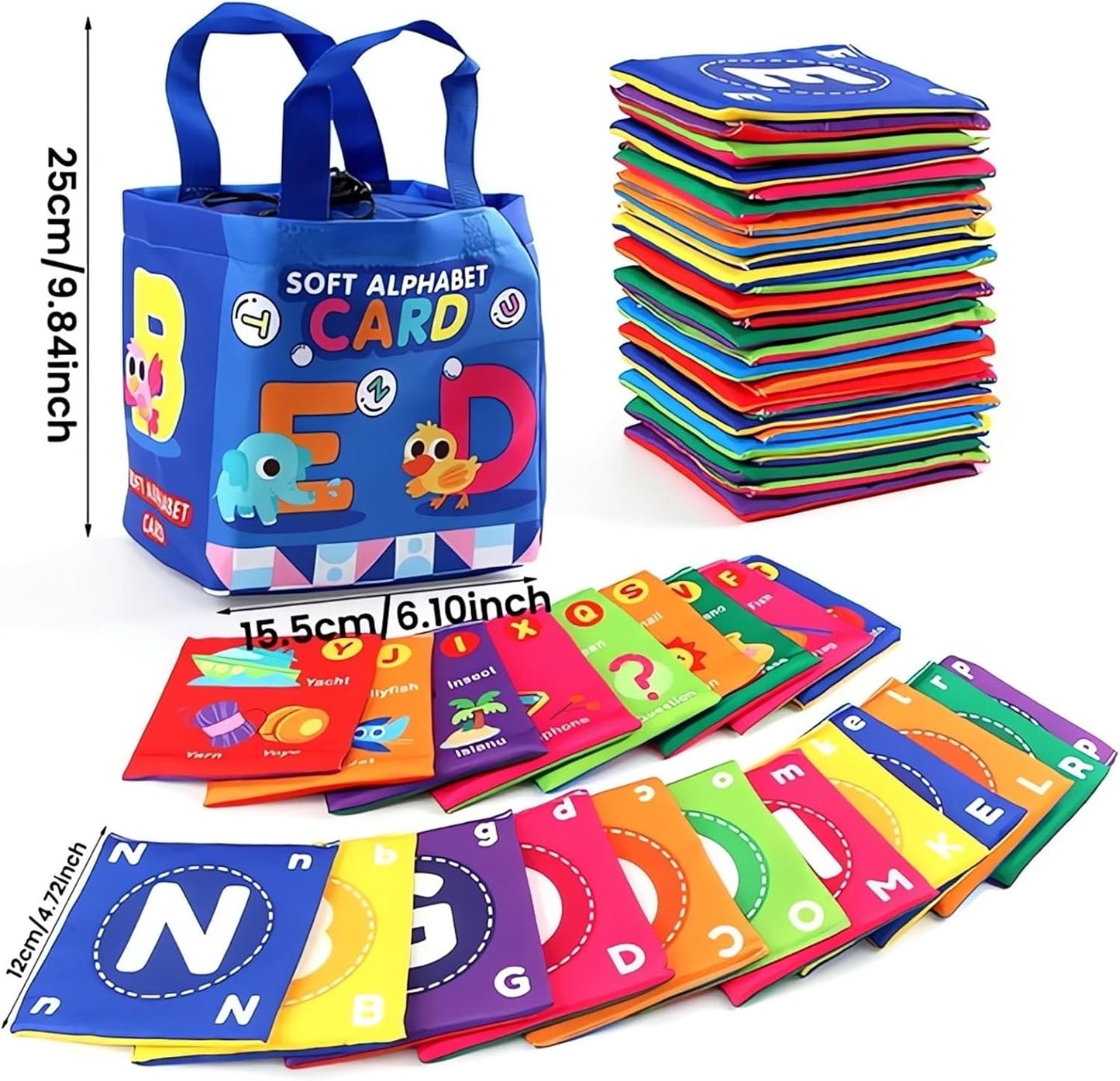 Early Childhood Enlightenment Book 26 Pieces Toddler Soft Alphabet ABC Letter Number Flash Cards Baby Soft Cloth Bath Books Infant Crinkle First Books Toys Sensory Books Learning Flashcards (Number)