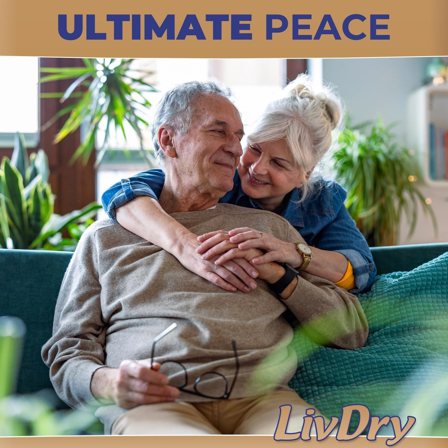 LivDry Large Ultimate Adult Incontinence Underwear, High Absorbency, Leak Cuff Protection, L, 60-Pack