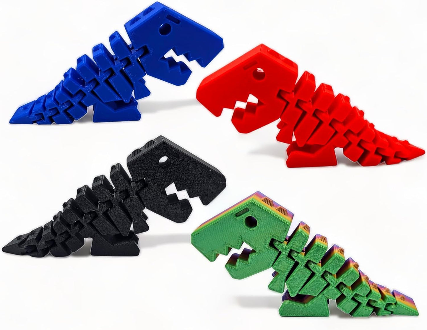 Rexi Collectible Figurine - Stress Relief, Autism, ADHD - Flexible Dinosaur - Articulating Joints (Black)