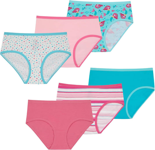 Saint Eve Kids Little Girls Cotton Underwear, Soft Breathable Multi Pack Brief Panties