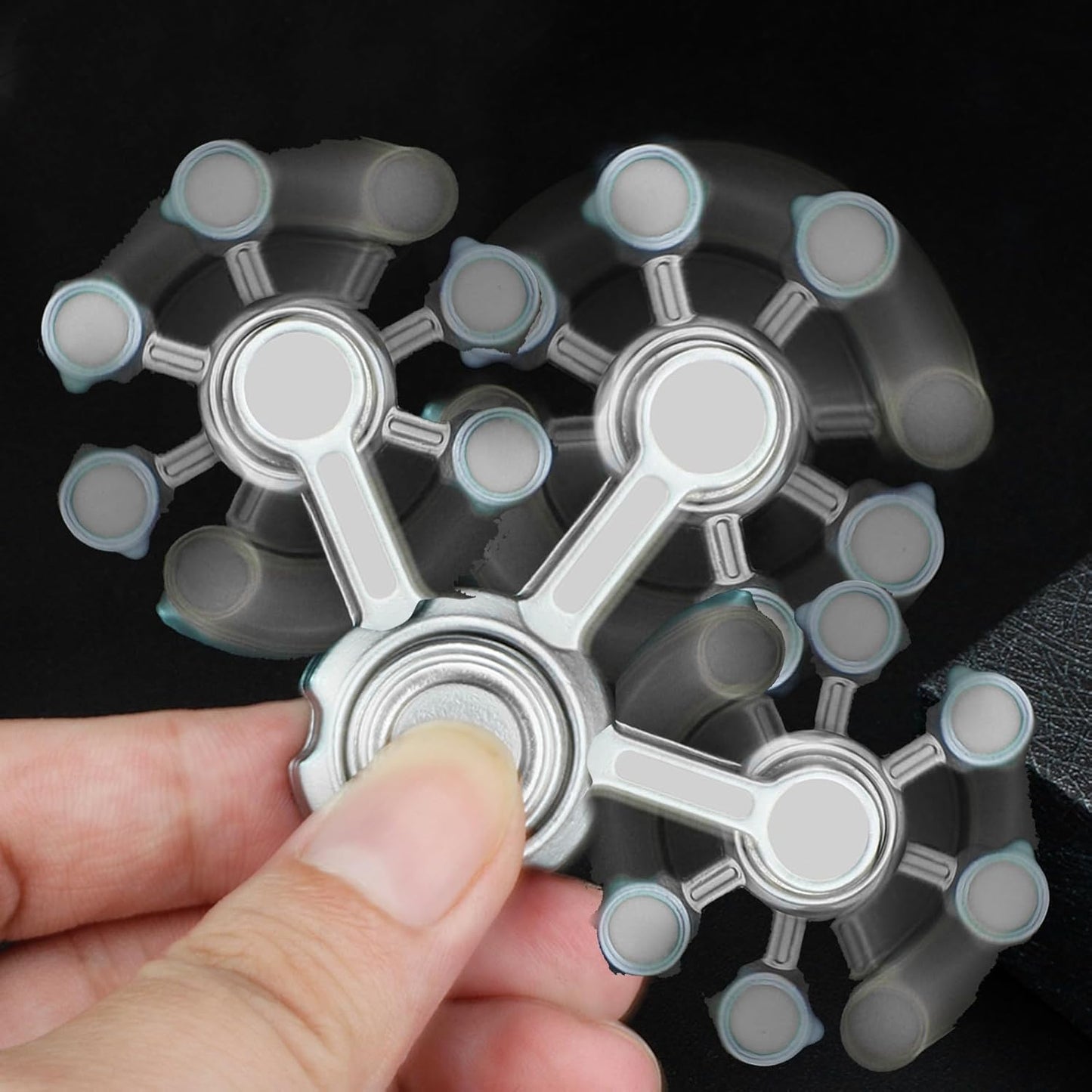 Cool Infinity Gear Gravity Fidget Spinner Metal Toy for Kids Adults, Chaos Flippy Fidget Chain Finger Hand Spinner Desk Toy, Small Gadget Stress Relief Fingertip Gyro Prizes Gift