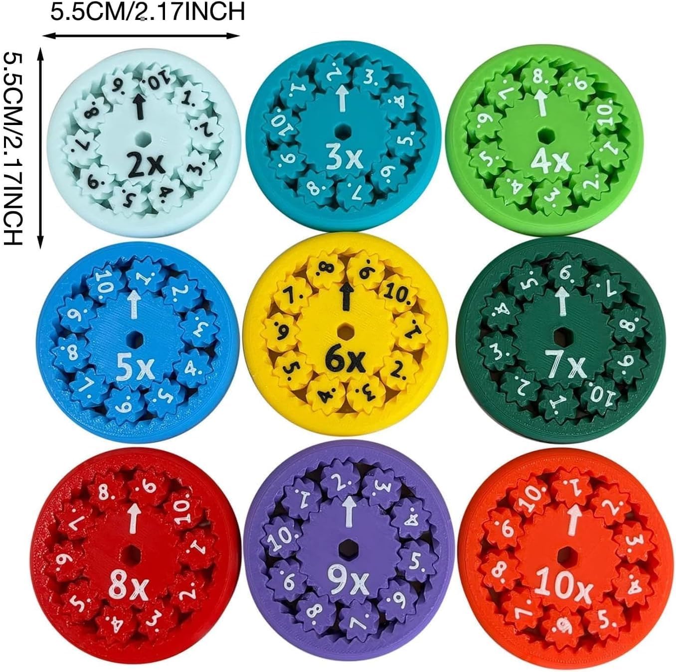 9Pcs Math Fidget Spinner, Math Fact Fidget Spinners,Fidget Spinners Gmaes MathFidget Toys Kids，Fun Early Education Math Fidget Spinners Gmaes(Addition&Subtraction)