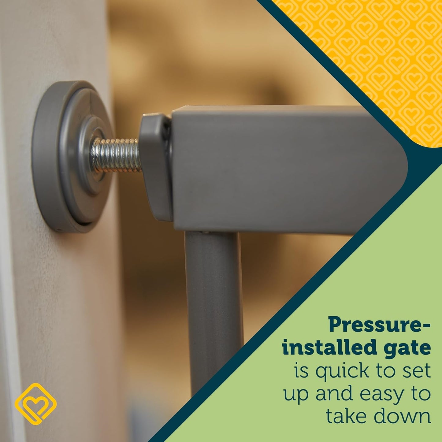 Safety 1st Walk Through Baby Gate with Door, Adjustable Pressure Mount Lift, Dog Gates, Fits 29"-38" Wide, 2-Pack, Silver