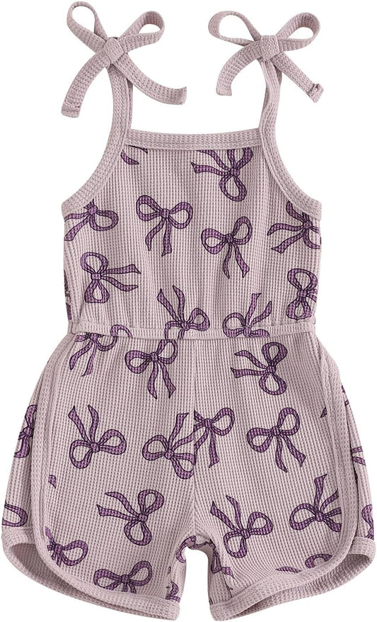 WZTYYDS Toddler Baby Girl Summer Clothes Floral Romper Tie-Up Strap Halter Jumpsuit Infant Summer Sling Playsuit 6M-3T