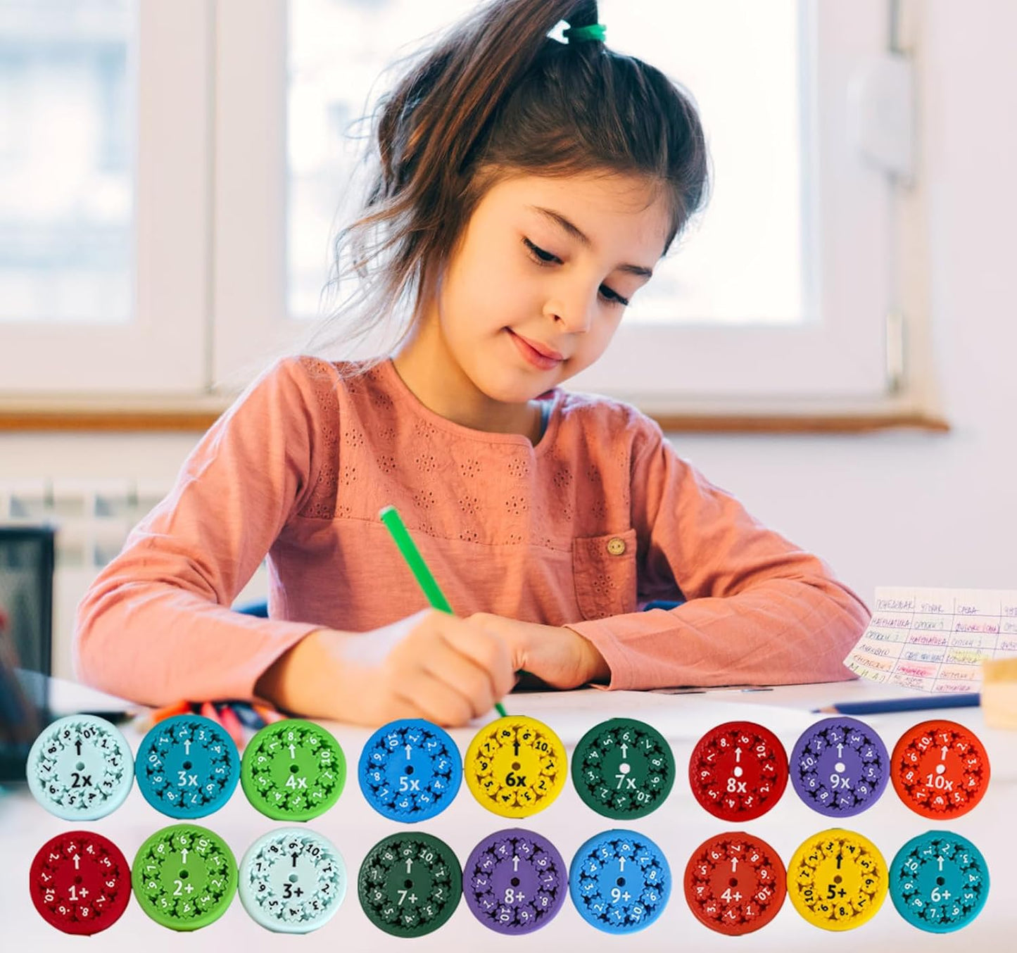 Math Facts Fidget Spinners, Math Facts Fidget Spinners for All The Stimmers, Multiplication Chat Game Fidget Toys for Adults Kids (Multiply Or Divide 9pcs)