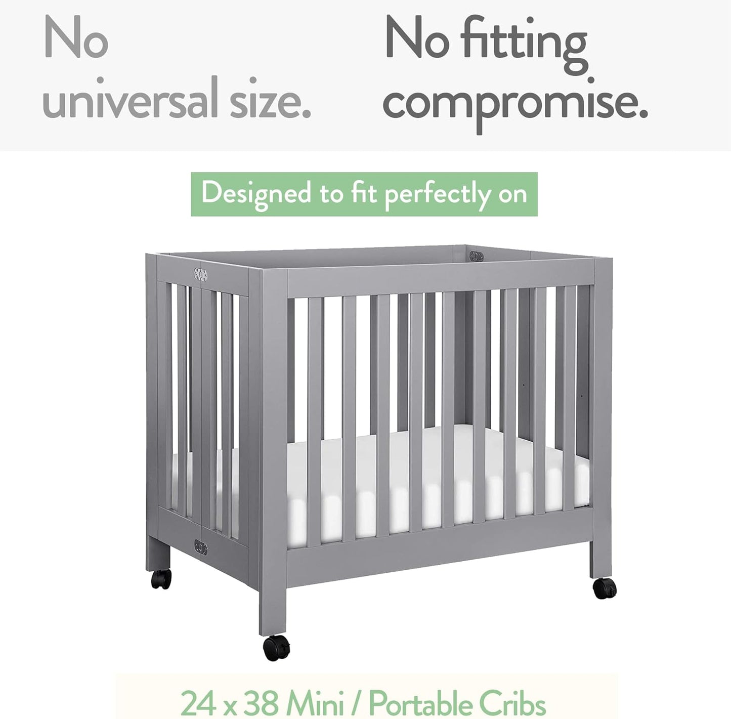 Mini Portable 24x38 Fitted Crib Sheets – Compatible with Dream on Me, Delta Porta Crib and Arms Reach Ideal Cosleeper – 100% Jersey Cotton – Beige + Rusty Brown – 2 Pack