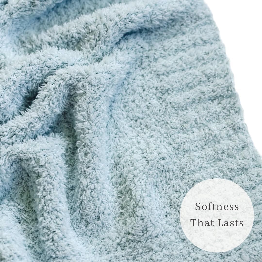 SARANONI Bamboni Luxury Baby Blanket | Plush Blanket for Infant Boys & Girls | Receiving Blanket 30” x 40” | Sky Blue