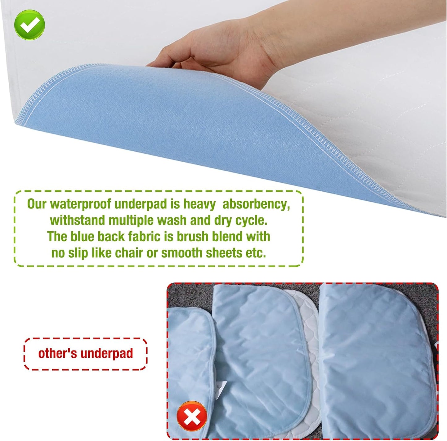 Bamuho 2 Pack Pee Pads for Kids 34"x 36", Washable Potty Training Bed Pads for Toddlers with 4 Layers of Protection, Waterproof Bed Pads Great for Children, Adults and Pets