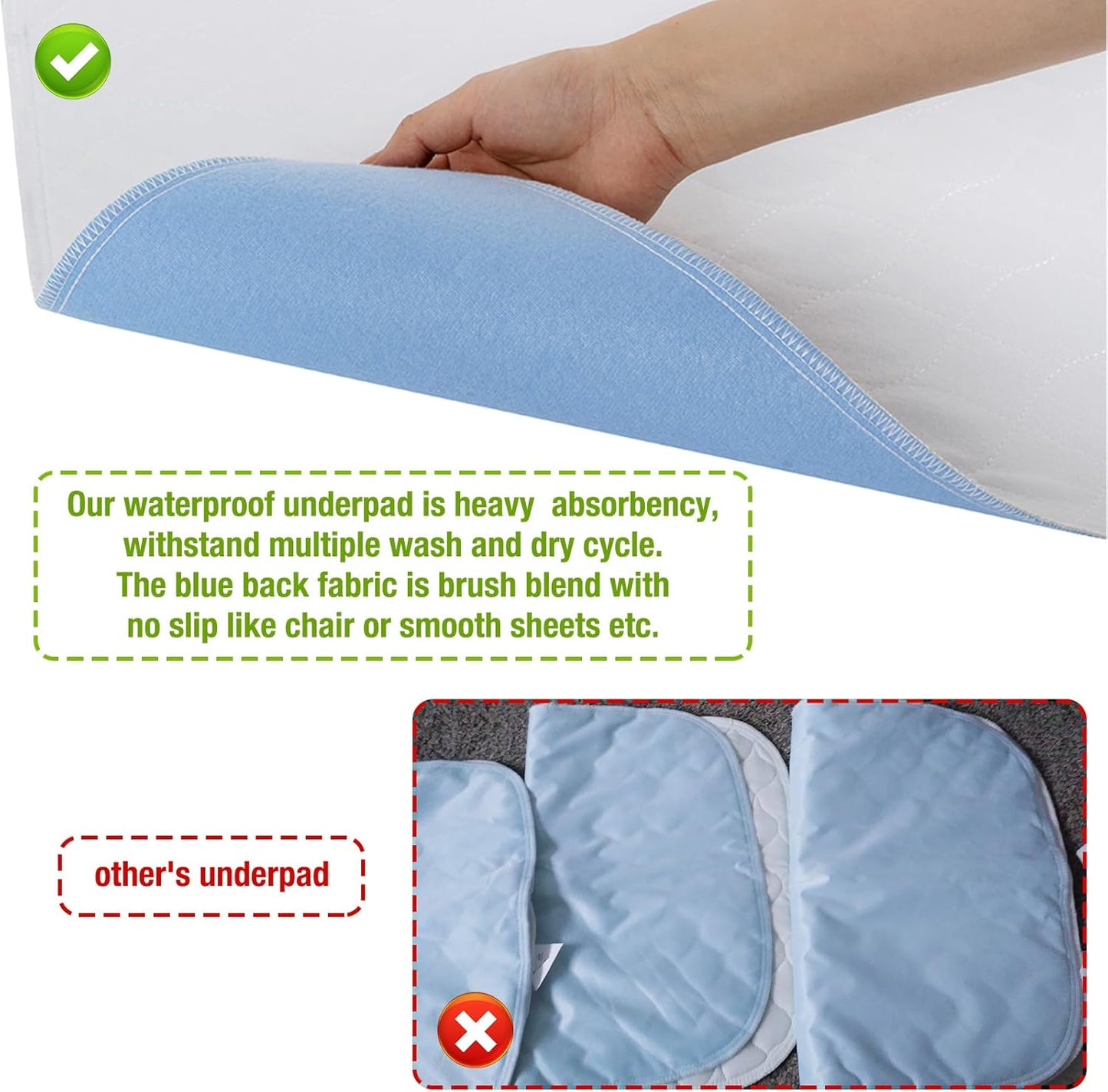 Bamuho Pee Pads for Kids 34"x 36", Washable Potty Training Bed Pads for Toddlers with 4 Layers of Protection, Waterproof Bed Pads Great for Children, Adults and Pets