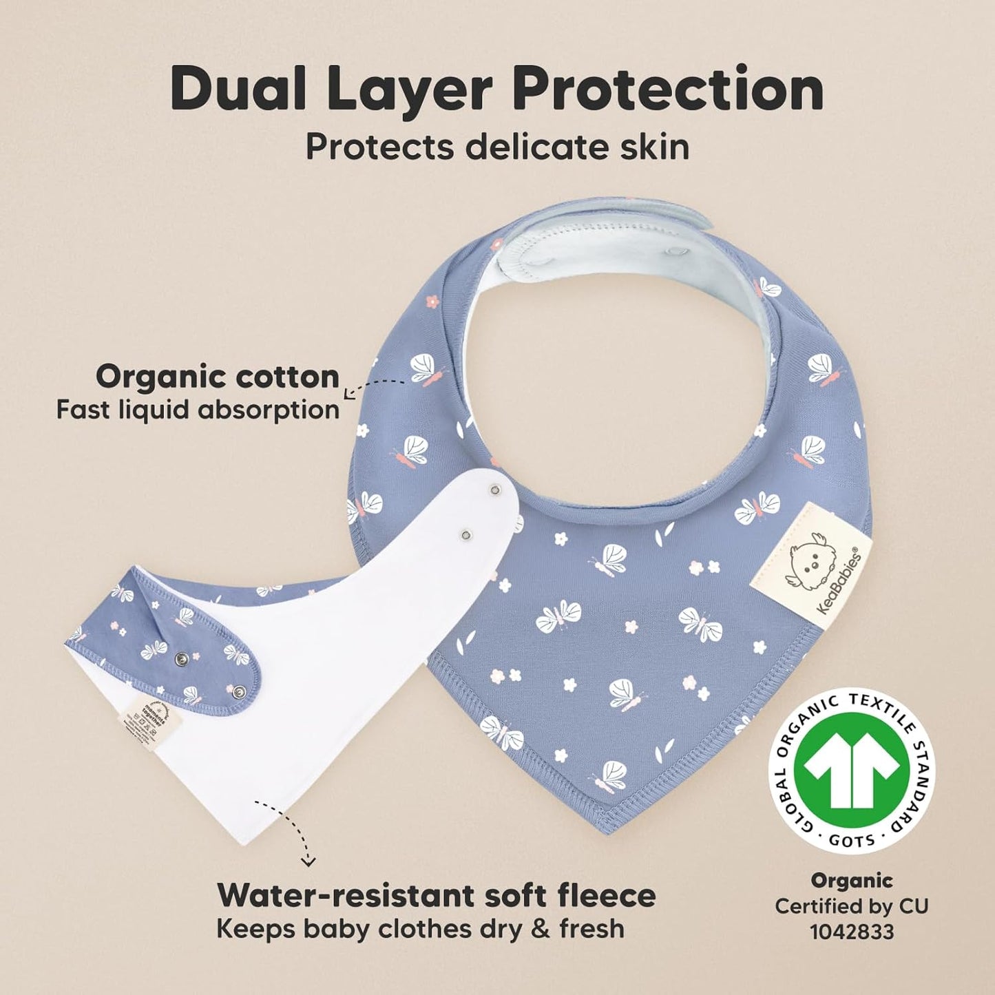 8-Pack Organic Baby Bandana Bibs for Girls - Super Absorbent Triangle Baby Bibs for Drooling and Teething Infant, 100% Cotton Extra Soft for Newborn, Infant 0-36 Months (Fleur)