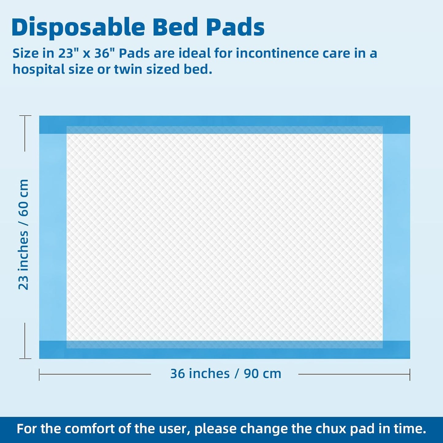 150 Count Disposable Beds Pads,23"x36" Waterproof Adults Incontinence Chucks Underpads,Absorbent Leakproof Pee Pads for Kids,Elderly,Extra Large Dog Puppy Training Pad, Baby Changing Liner