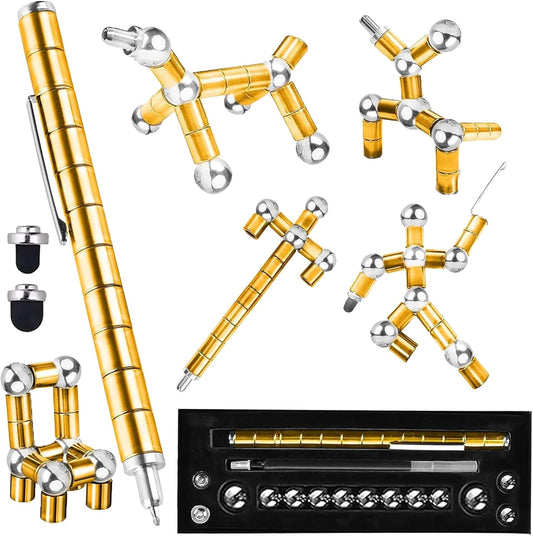 Fidget Pen,Magnetic Pen， Decompression Magnetic Fidget Toy Pen, Magnet Pen Fidget Toy Relieve Pressure Novel Toy Gifts for Kids or Friends! (Golden)