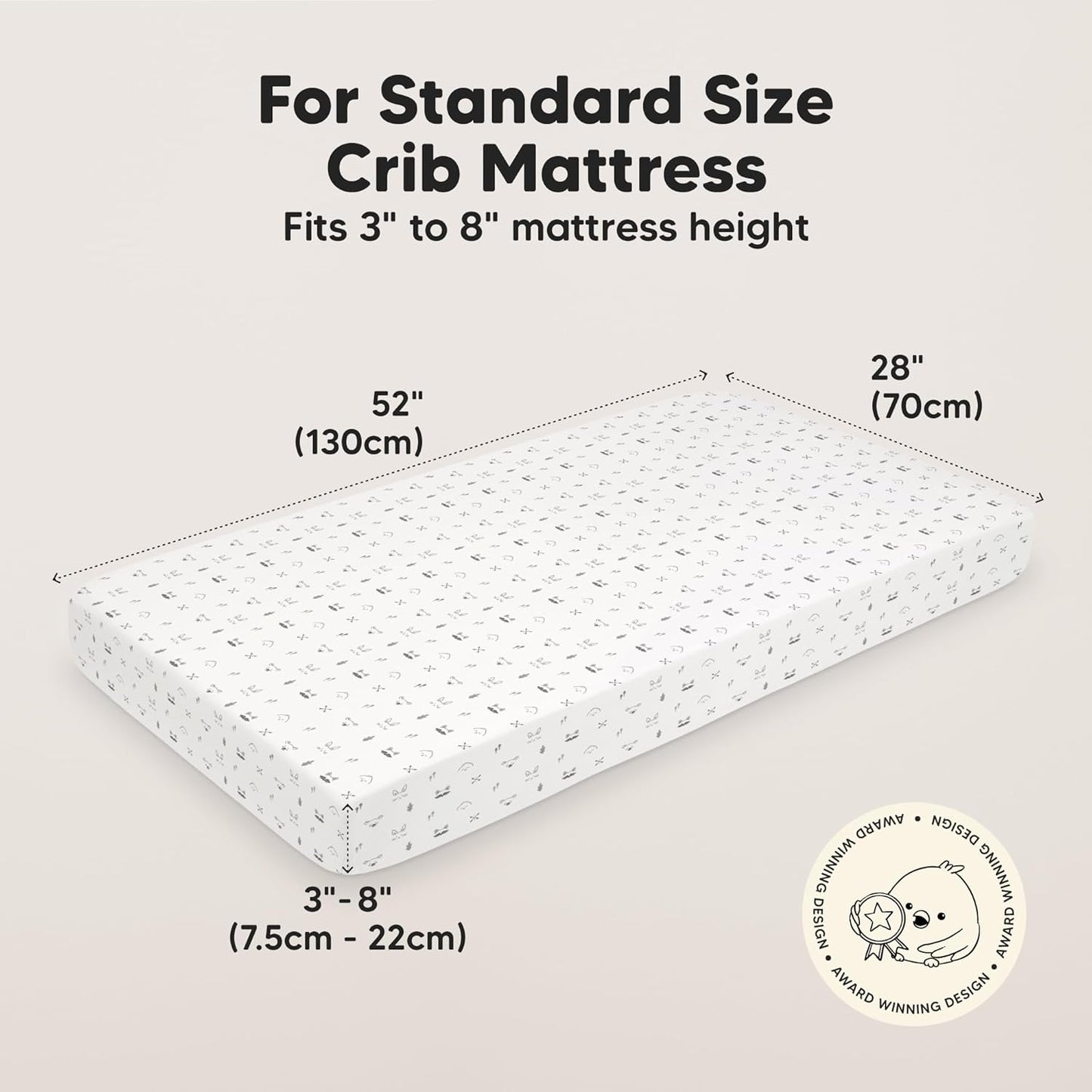 KeaBabies 2-Pack Baby Crib Sheets for Boys, Girls - 52x28 Viscose Derived from Bamboo Toddler Bed Sheets Neutral, Fitted Crib Mattress Cover for Standard Baby Bedding, Soft & Cozy (Nordic)