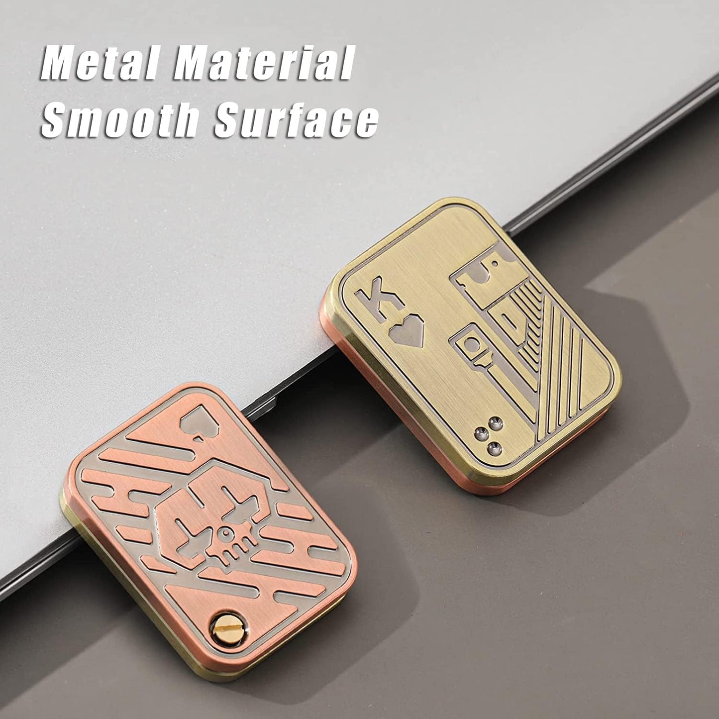 Magnetic Metal Fidget Toys - Metal Poker Push Card Fidget Slider Stress Relief Toy, Men’s EDC Toy Fidget Toy Haptic Coin, Office Desk Toys Gifts for Boyfriend and Father (KK)