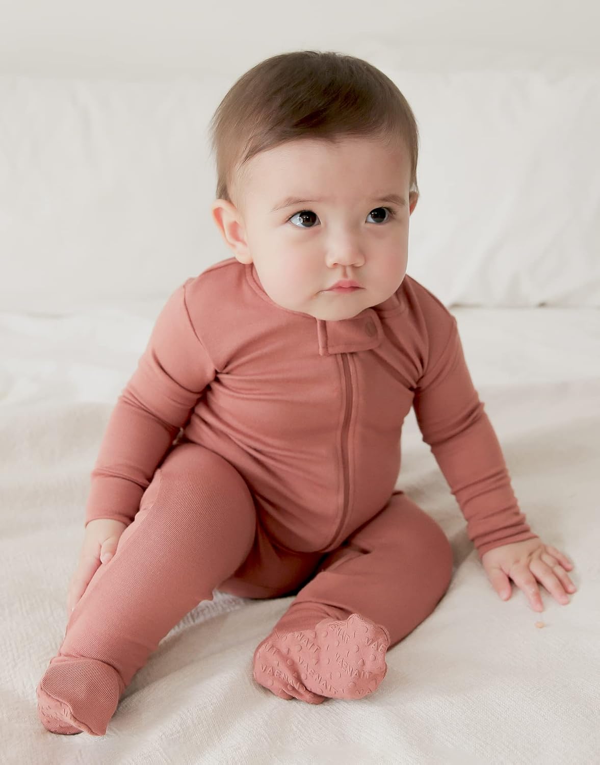 VAENAIT BABY Infant Toddler Boys Girls Footed One-Piece Sleep and Play Premium Modal Pajamas 1-2 Pieces