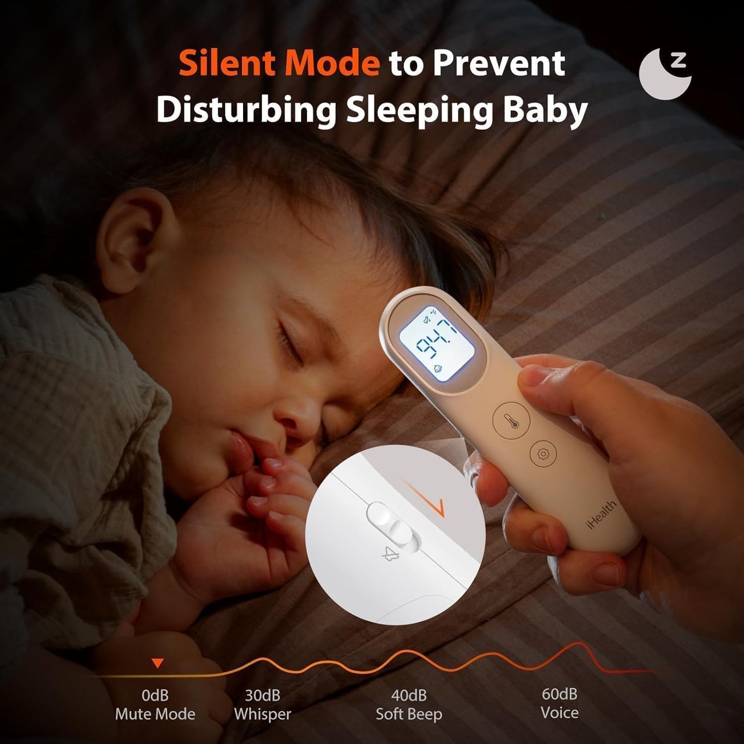 iHealth Infrared Digital Thermometer for Adults and Kids, Baby Thermometer with 3-in-1 Mode & 3-Color Prompt, Fever Alarm & Silent Mode, Forehead & Object Detection, 40 Memory Storages, PT9L, White