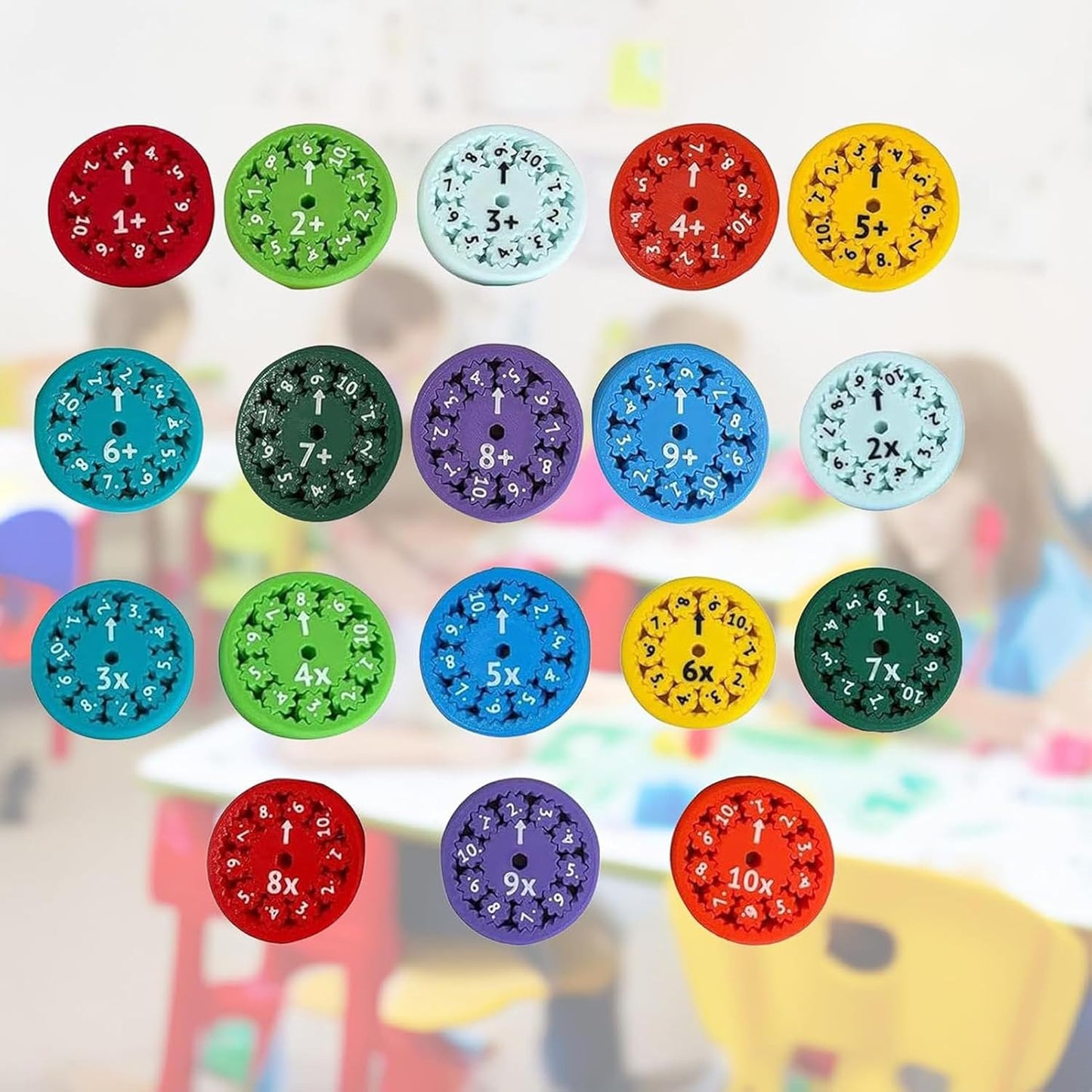 9Pcs Math Fidget Spinners, Math Fidget Toy, Math Facts Fidget Spinners for All Kids - Fidget Learning Game Toy Anxiety Relief Toys for Kids Autism (Add Or Subtract)
