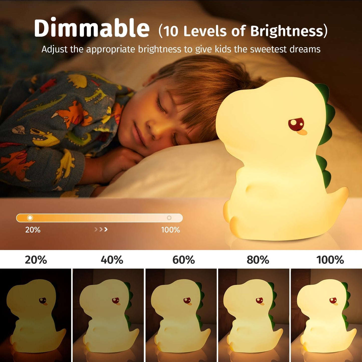 One Fire Dinosaurs Night Lamp, Remote 16 Colors Baby Night Lights for Nursery,Dimmable Dinosaur Lights for Bedroom Decor,Rechargeable Night Light for Baby Nursery,Silicone Dinosaur Gifts for Boys Toys