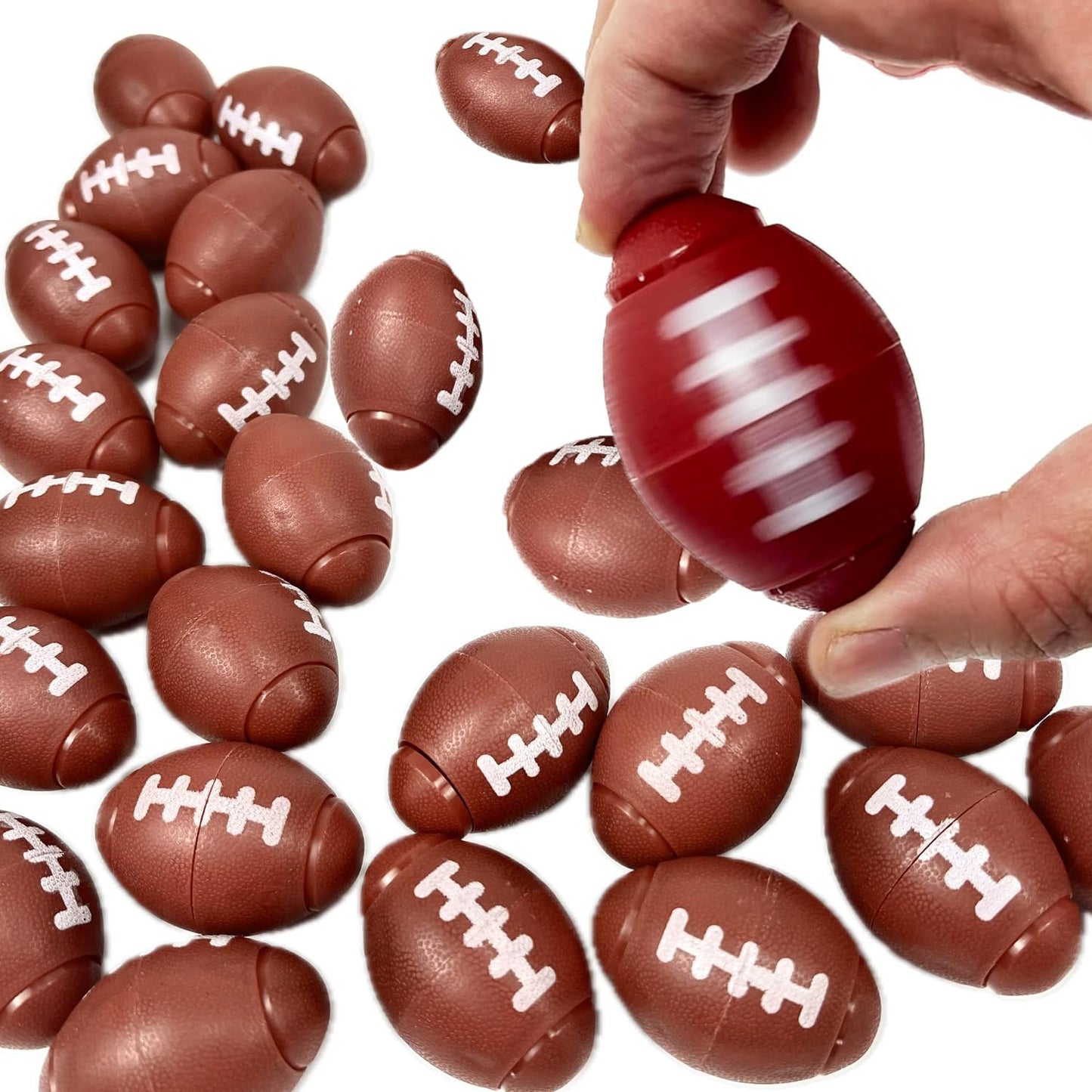 GIFTEXPRESS Football Fidget Spinners - 36 Piece Brown Color Kids 2" Party Favor Toys - Bulk Mini Foot Ball Stress Toy for Boys & Girls Birthday Gift