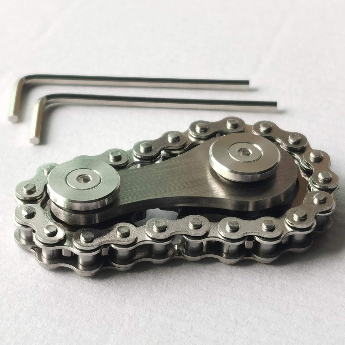 Sprocket Fidgets Chain Stainless Steel Fidget Cube Gears Linkage Bike Chain Novelty Fidget Block Kinetic Desk Toy Metal EDC Focus Meditation Break Bad Habits ADHD (Gunmetal)