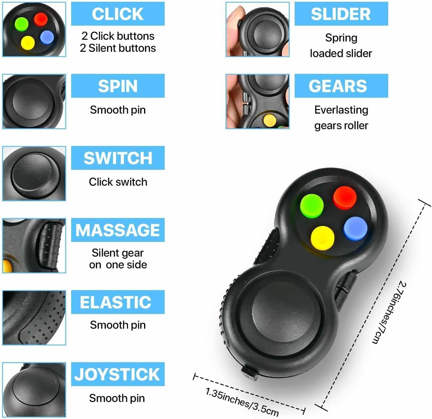 Fidget Toys Adults Set, Easter Basket Stuffers Gift for Kids Teen Cool Gadget Sensory Pack with Figette Spinner Cube ADHD Anxiety Relief Stress Magnetic Ring Office Desk Manget Toy for Boys