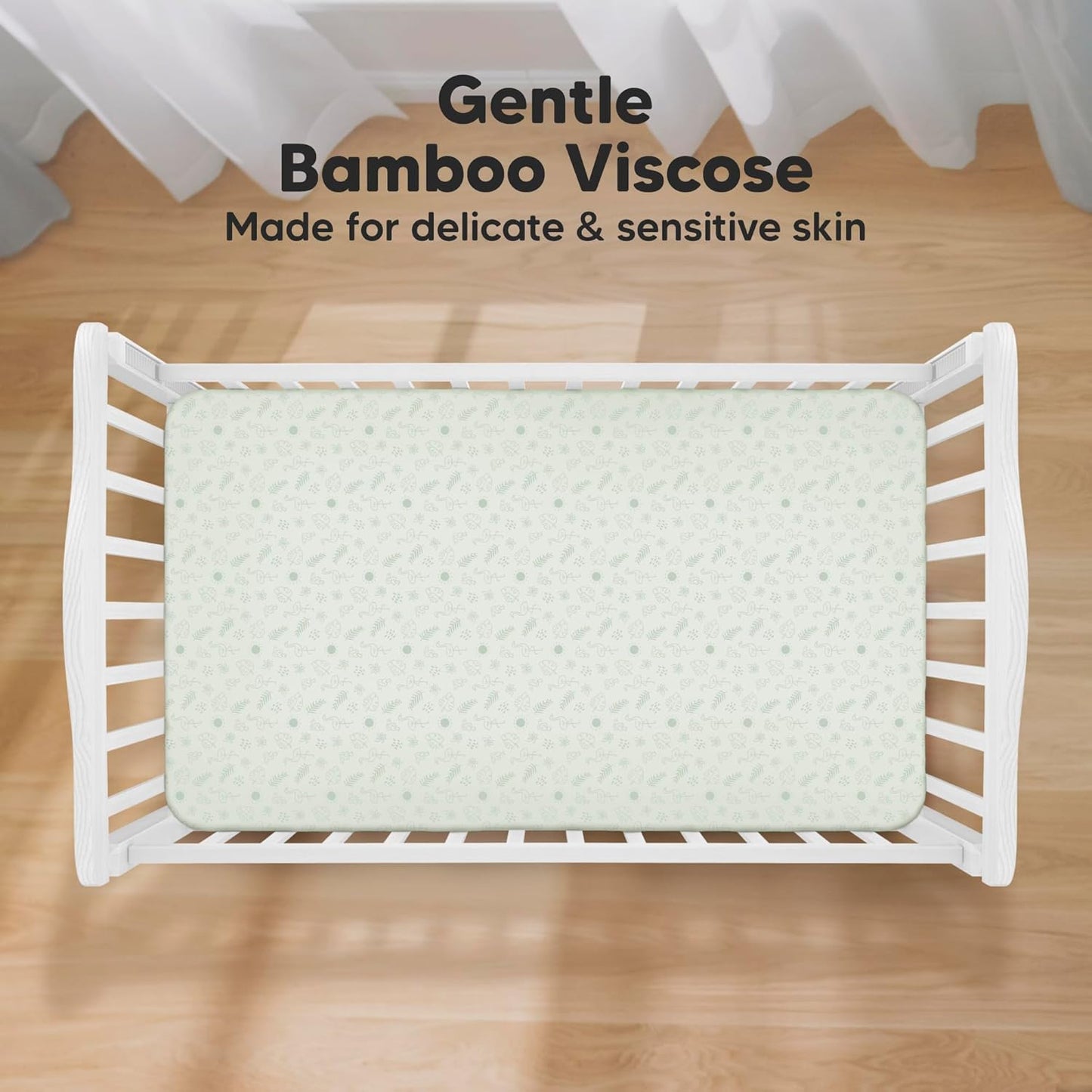 KeaBabies 2-Pack Baby Crib Sheets for Boys, Girls - 52x28 Viscose Derived from Bamboo Toddler Bed Sheets Neutral, Fitted Crib Mattress Cover for Standard Baby Bedding, Soft & Cozy (Tropic Oasis)