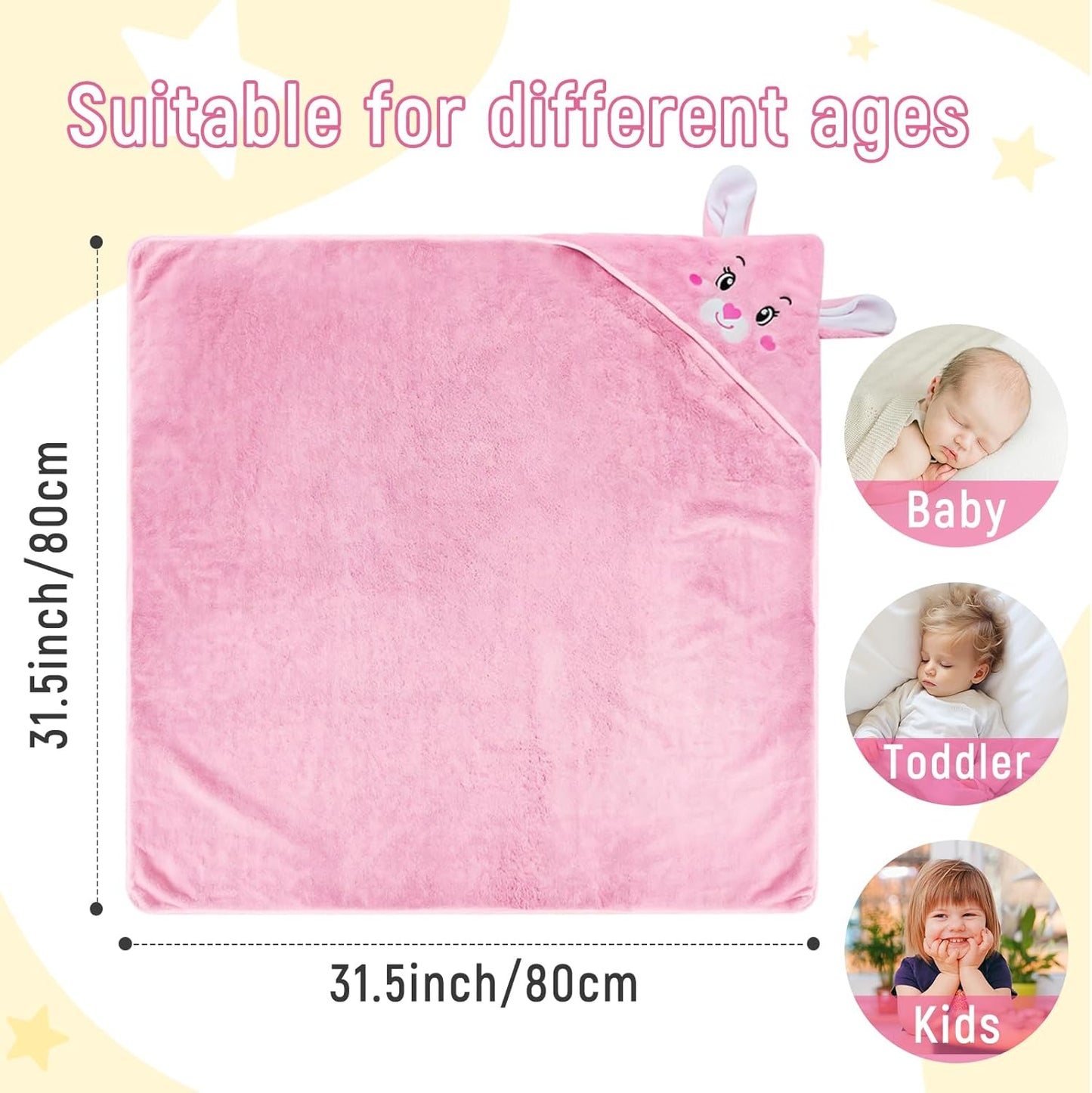 Personalized Baby Towels Hooded with Name, Custom Toddler Bath Towel with Hood for Girl Boy, Warm Swaddle Blanket, Customized Newborn Gifts - Embroidered (White Bear)