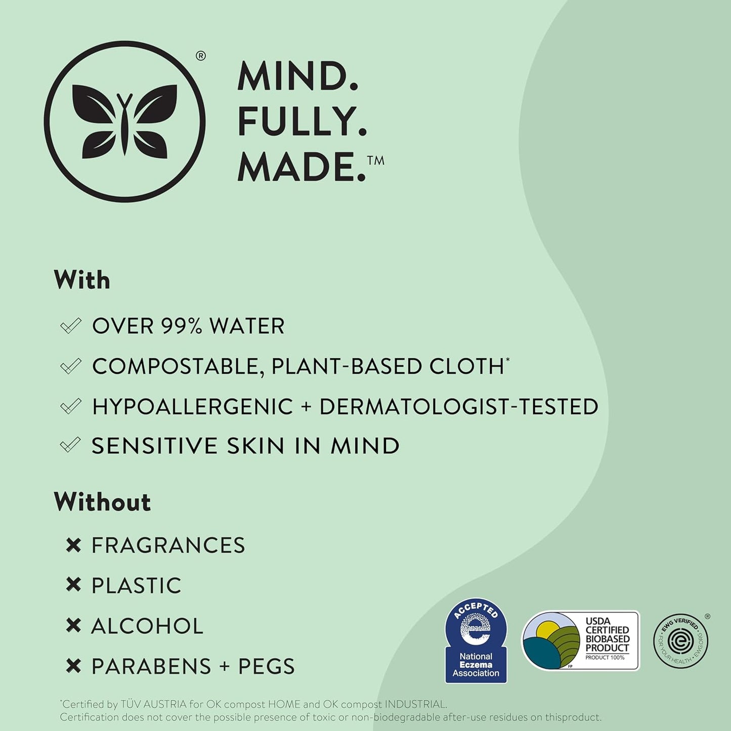 The Honest Company Clean Conscious Multi-Use Wipes | Hypoallergenic + Unscented for Sensitive Skin | Over 99% Water, Compostable, Plant Based, Baby Wipes | Rose Blossom, 60 Count