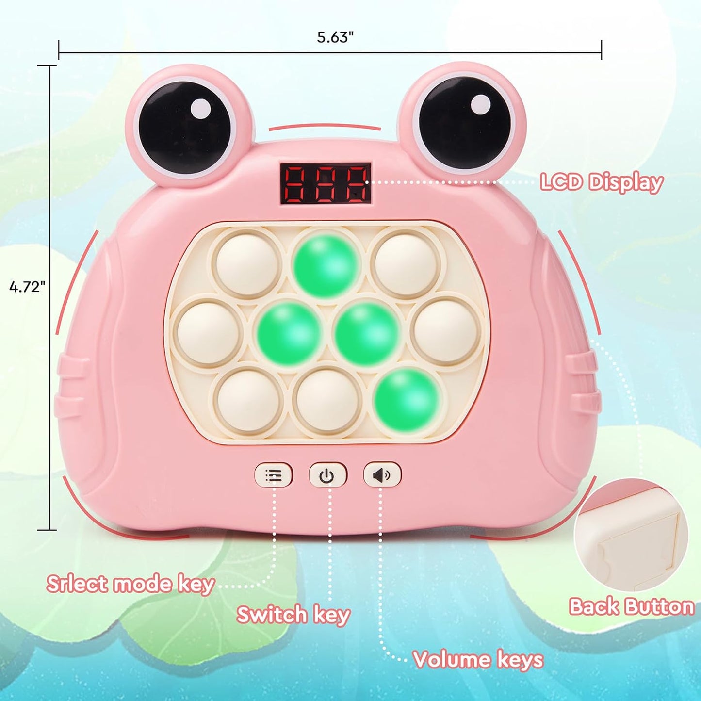 Fast Push Bubble Game, Handheld Fidget Toys with Screen Display, Light up Speed Push Console for Kids