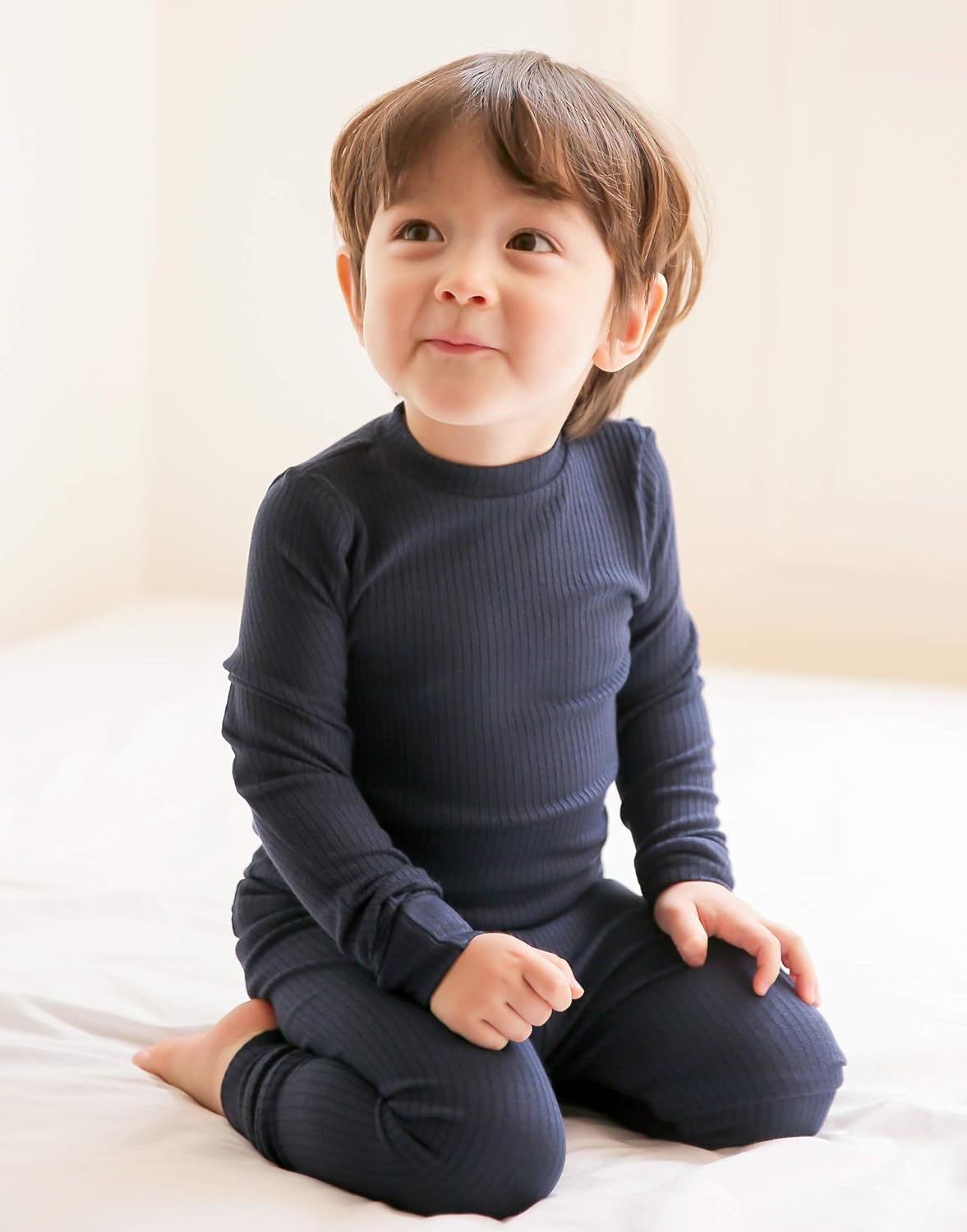 VAENAIT 6M-12Y Toddler Kids Girls Boys Soft Comfy Modal Tencel Solid Raglan Sleepwear Pajamas Pjs 2pcs/4pcs Set