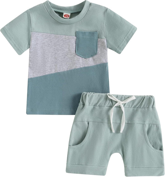 Mubineo Infant Toddler Baby Boy Summer T Shirt Shorts Outfits Short Sleeve Tee Tops Clothes Set
