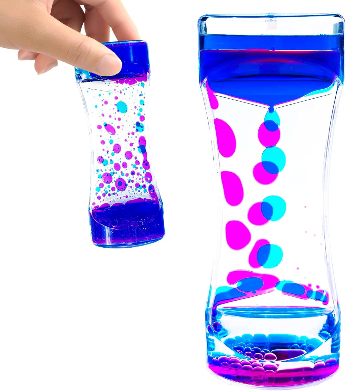 Liquid Motion Bubbler Timer Sensory Toys for Relaxation, 1 Pack Water Motion Timer Fidget Toy Anxiety Toys for All Age, drip Oil Motion Bubble Sensory Play for Office Home Table Decoration