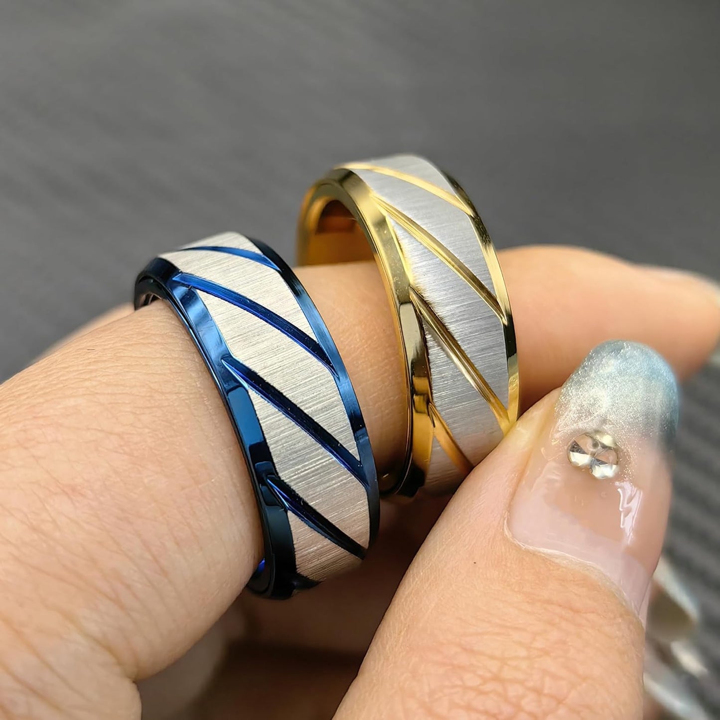 EDC Fidget Slider Fidget Toy Adult Stress Relief Metal Ratchet Ring Jewelry ADHD Recreational Fidget Toy Tactile Coin (Blue, 9)