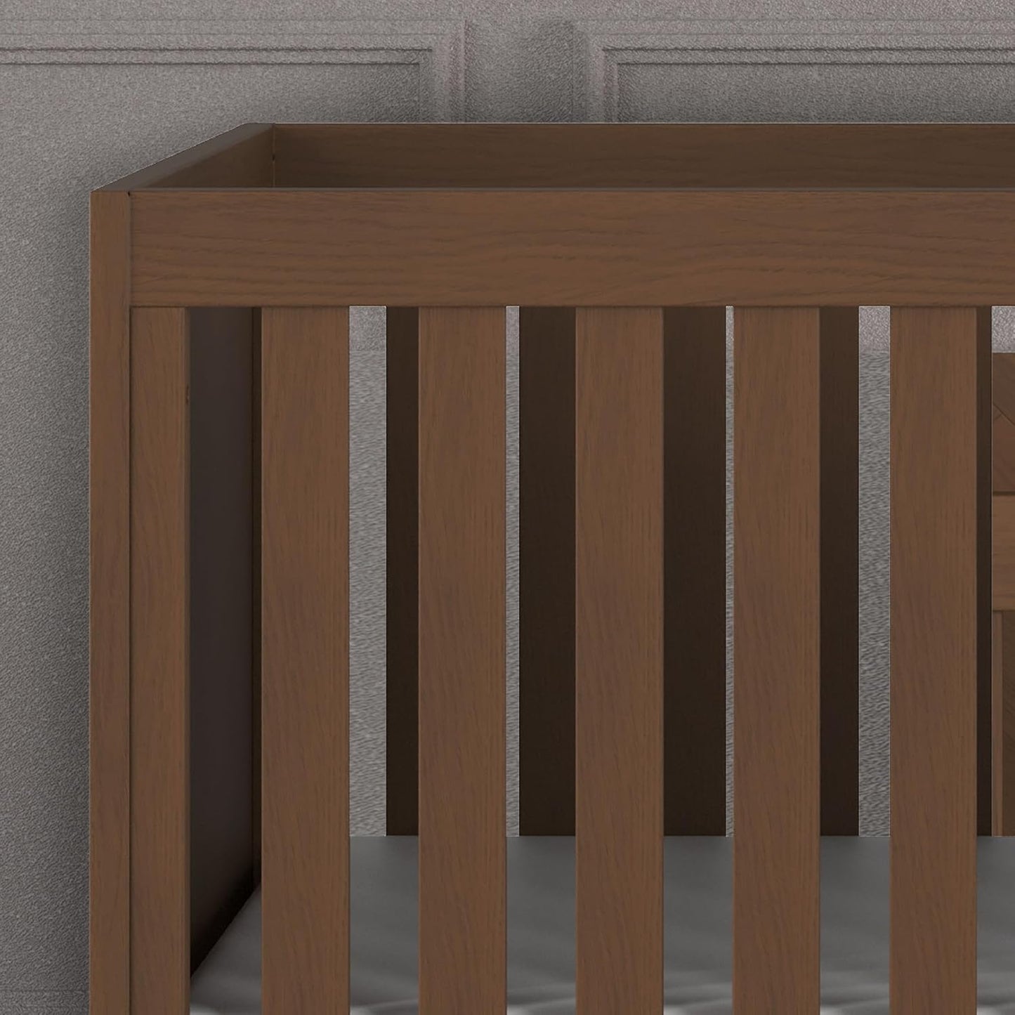 Child Craft Kieran 3 in 1 Convertible Crib, Baby Crib Converts to Day Bed, Toddler Bed, 3 Adjustable Mattress Positions, Non-Toxic, Baby Safe Finish (Toasted Chestnut)