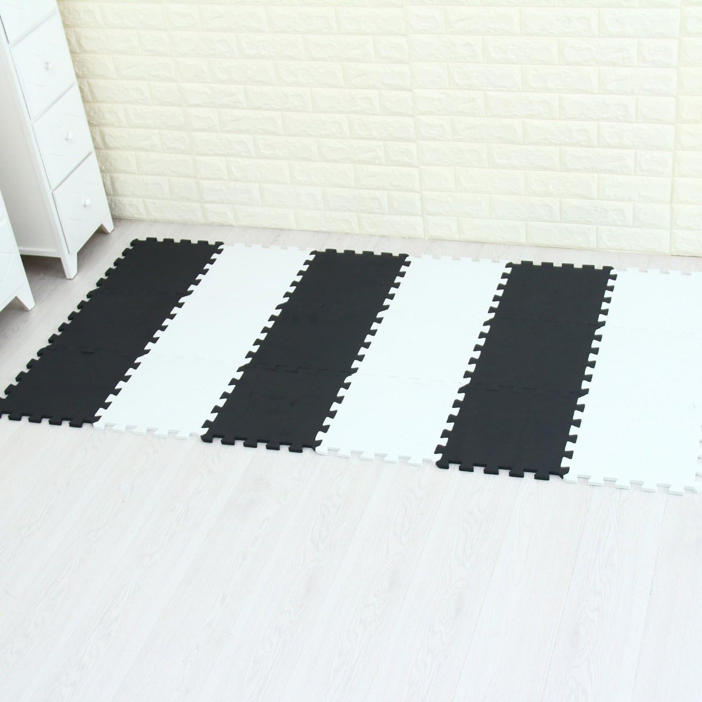 MQIAOHAM® 18 Pieces Puzzle Play Mats, Soft Baby Play Mat, Kids Interlocking Foam Floor Tiles, Toddlers Carpet Playmats G301018-101104