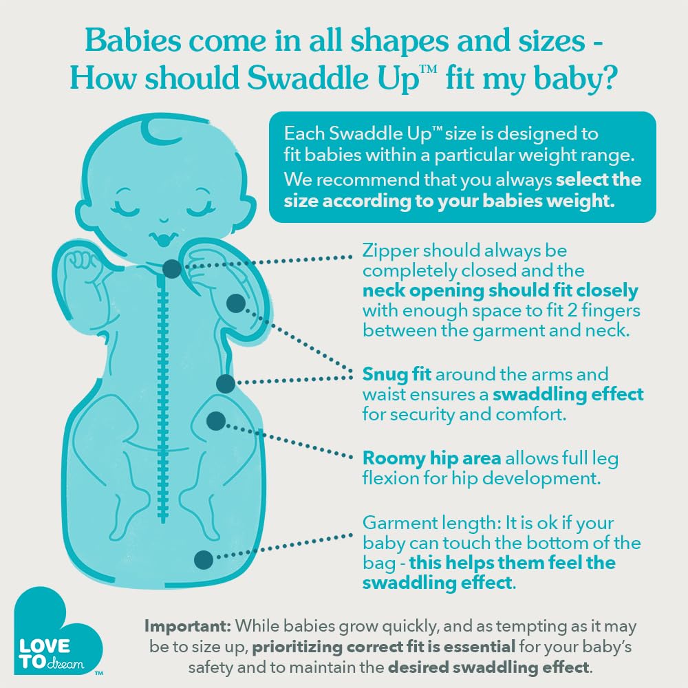 Love to Dream Swaddle UP, Baby Sleep Sack, Self-Soothing Swaddles for Newborns, Snug Fit Helps Calm Startle Reflex, New Born Essentials for Baby, 13-19 lbs, Dusty Blue