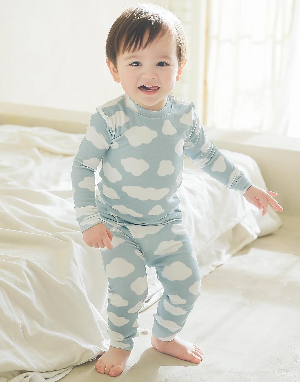 VAENAIT BABY 6M-12Y Kids Unisex Girls & Boys Soft Comfy Modal Tencel Sleepwear Pajamas 2pcs or 4pcs Set