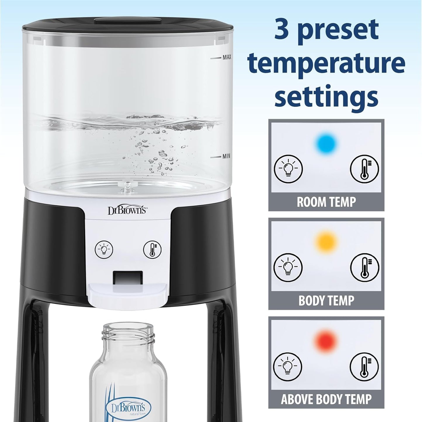Dr. Brown's Insta-Prep Warm Water Dispenser with Baby Formula Dispenser, Gray